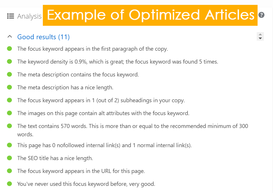 Example of Perfect Yoast SEO