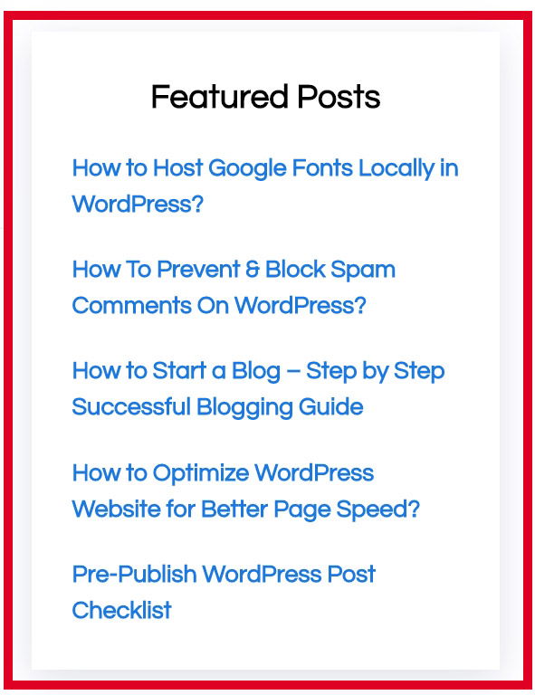 Featured Posts in GeneratePress Sidebar