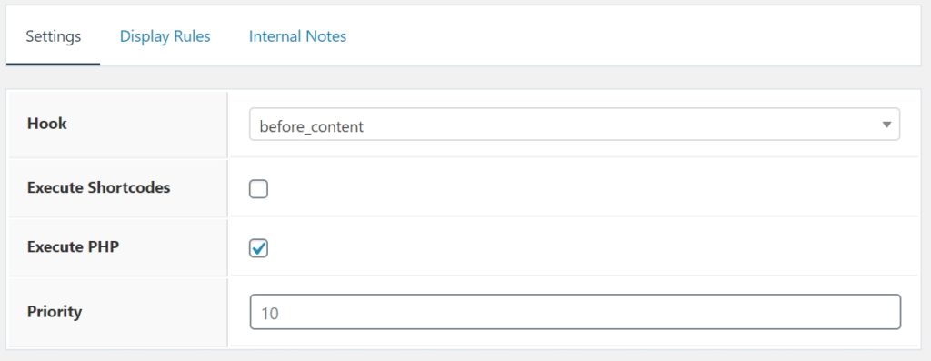 Hook Settings in GeneratePress