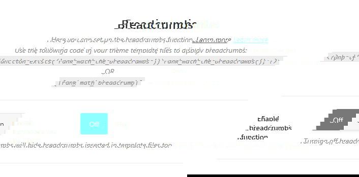 Default options in breadcrumbs section