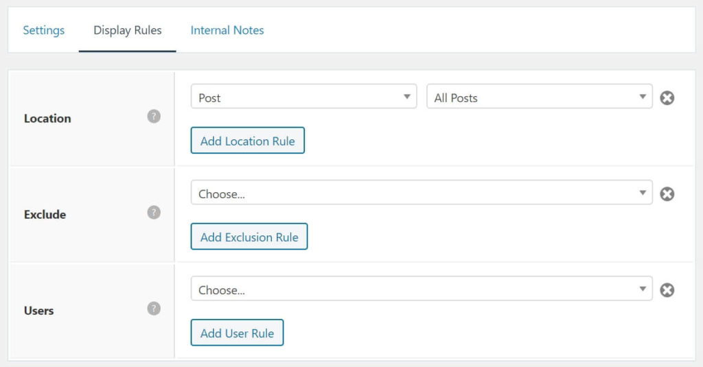 Display Rules post all post in GeneratePress