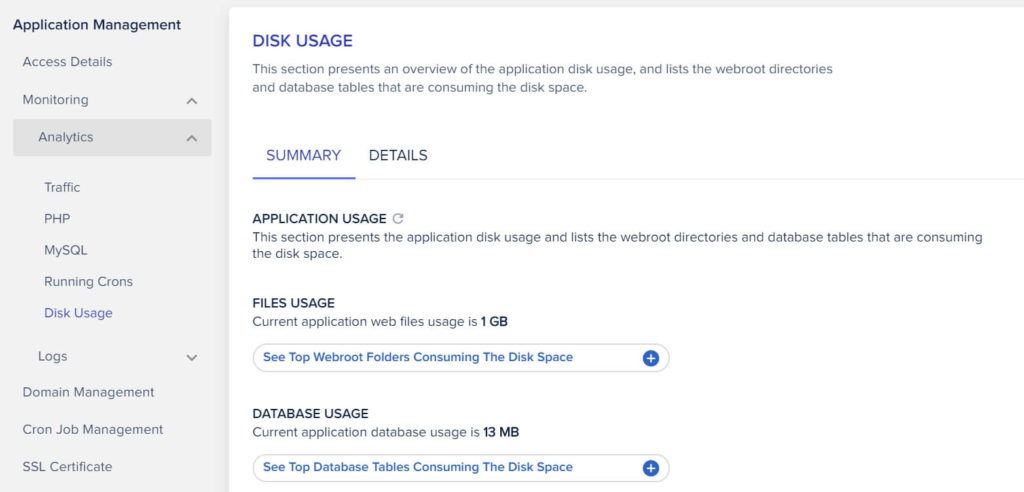 Application Level Monitoring Analytics