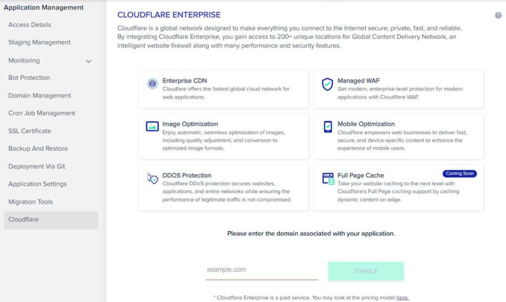 Cloudflare Enterprise Add-On