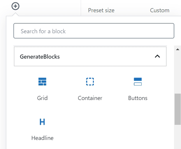 Four Blocks in Generateblocks