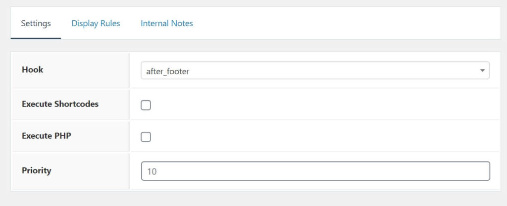 Hook Settings after Footer in GeneratePress