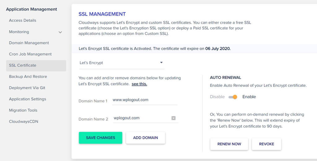 SSL Certificate in Cloudways