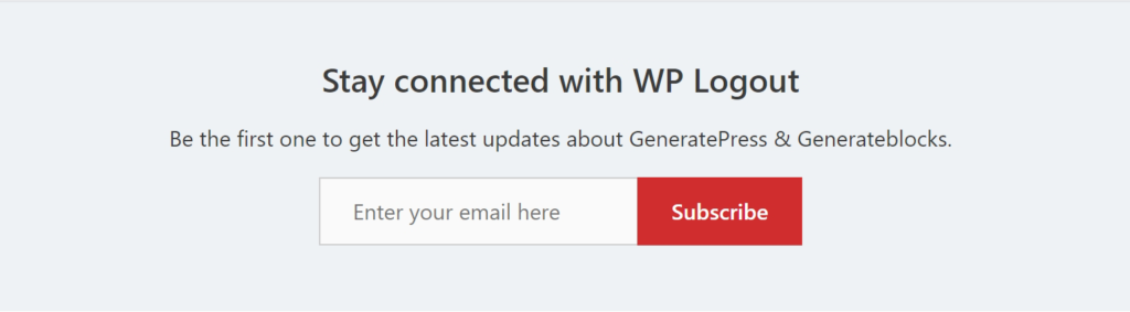 Subscription Box in GenerateBlocks