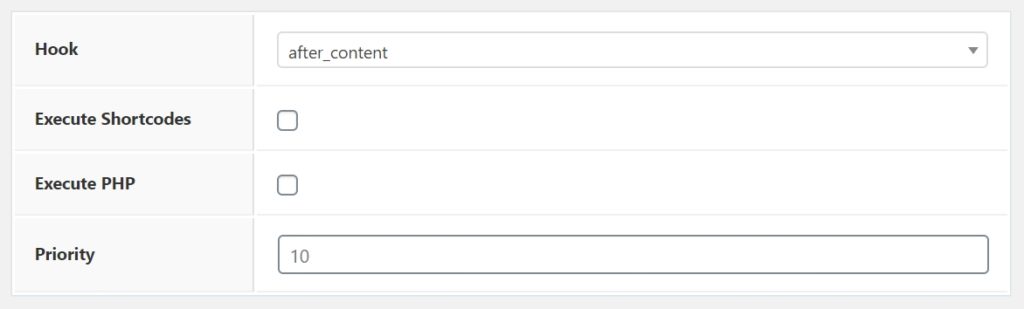 after_content hook settings in GeneratePress