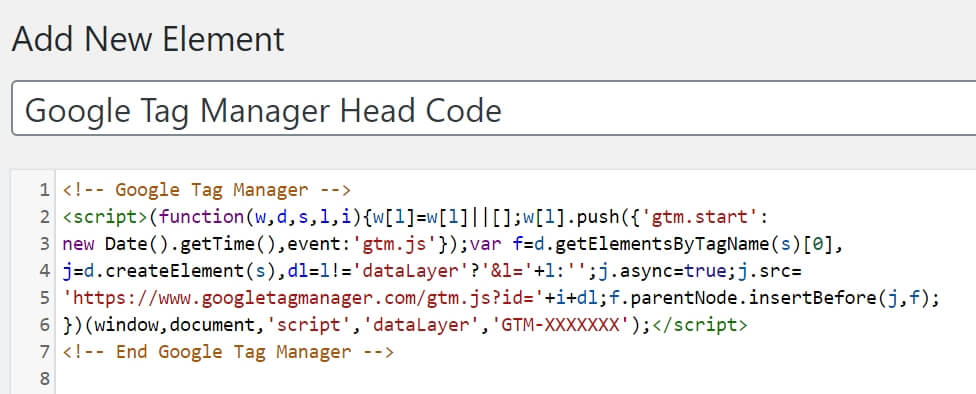 Google Tag Manager Head Code