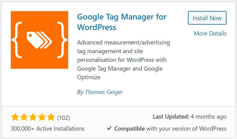 Google Tag Manager for WordPress by Thomas Geiger