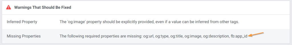 Warnings That Should Be Fixed facebook App ID
