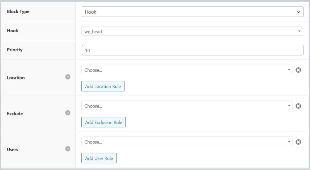 Block Element Settings