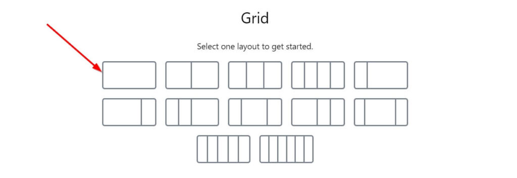 Single Column Grid Layout