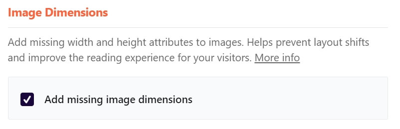 Add missing width and height attributes to images using WP Rocket