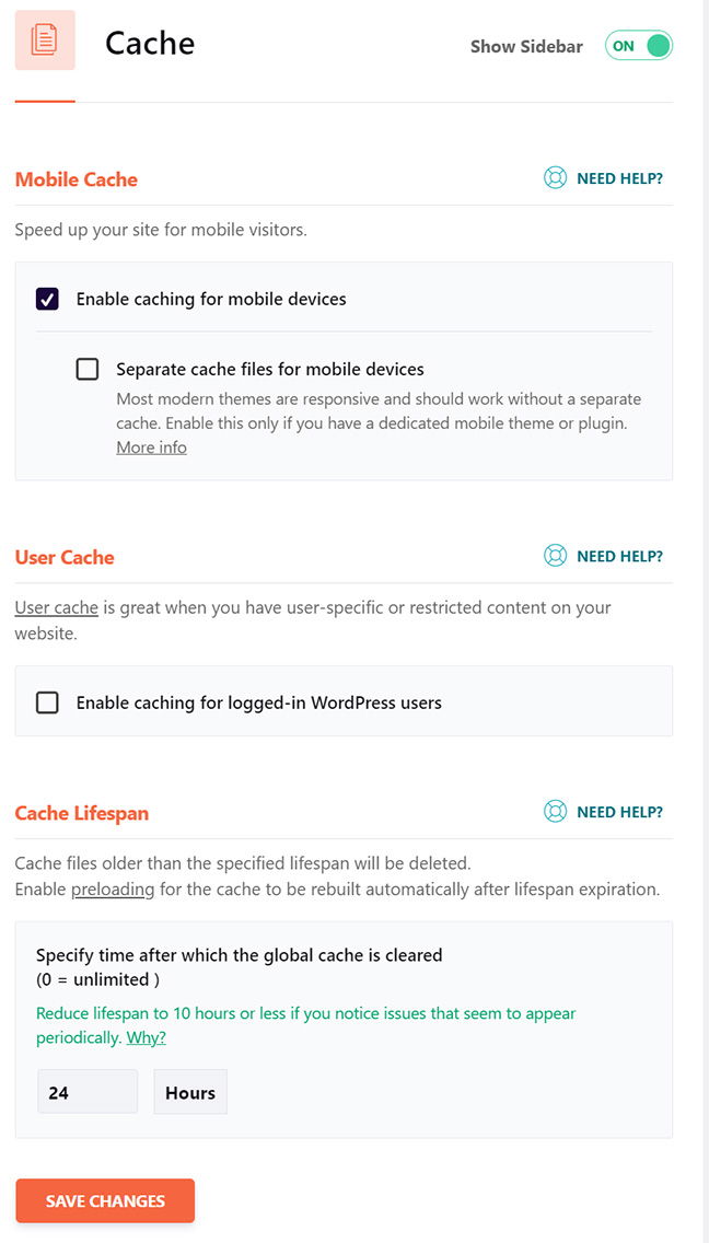 Cache - WP Rocket Tutorial with Cache Setting