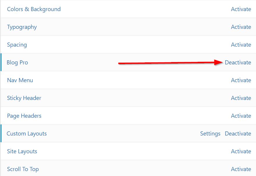 Activating Blog Pro Module in Astra Theme