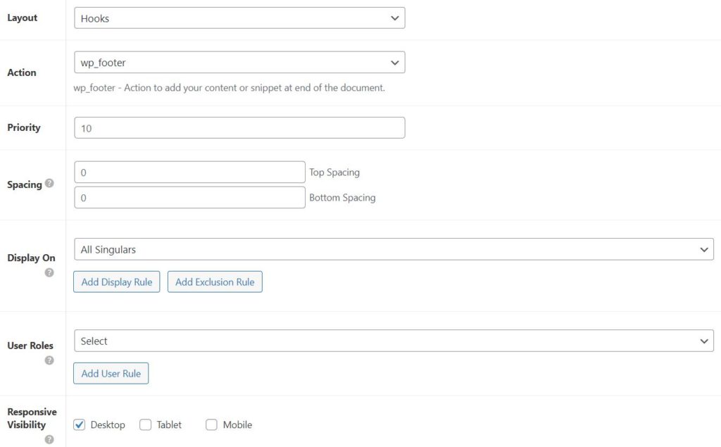 Floating Sharing button hook setting in Astra Theme