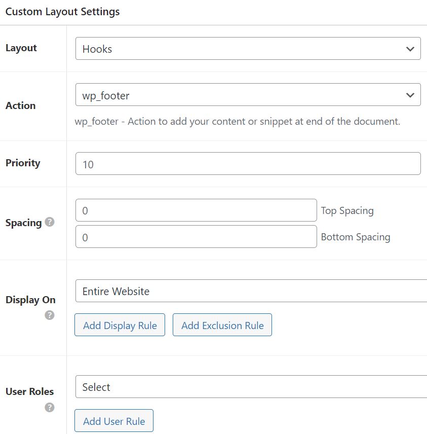 WhatsApp Floating Custom Layouts Settings in WP Astra