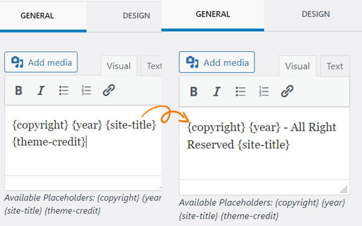 Change Copyright Text in Kadence Premium Version